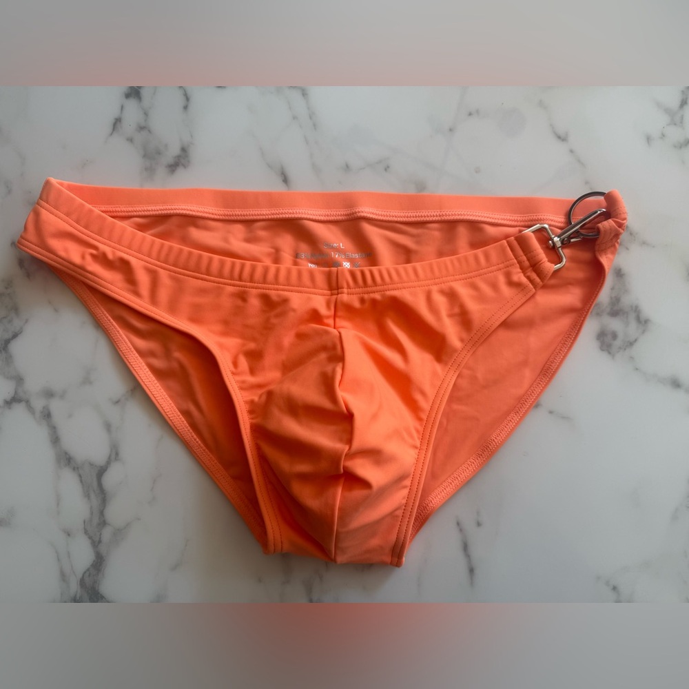 Orange Bikini Bottom with Ring Detail